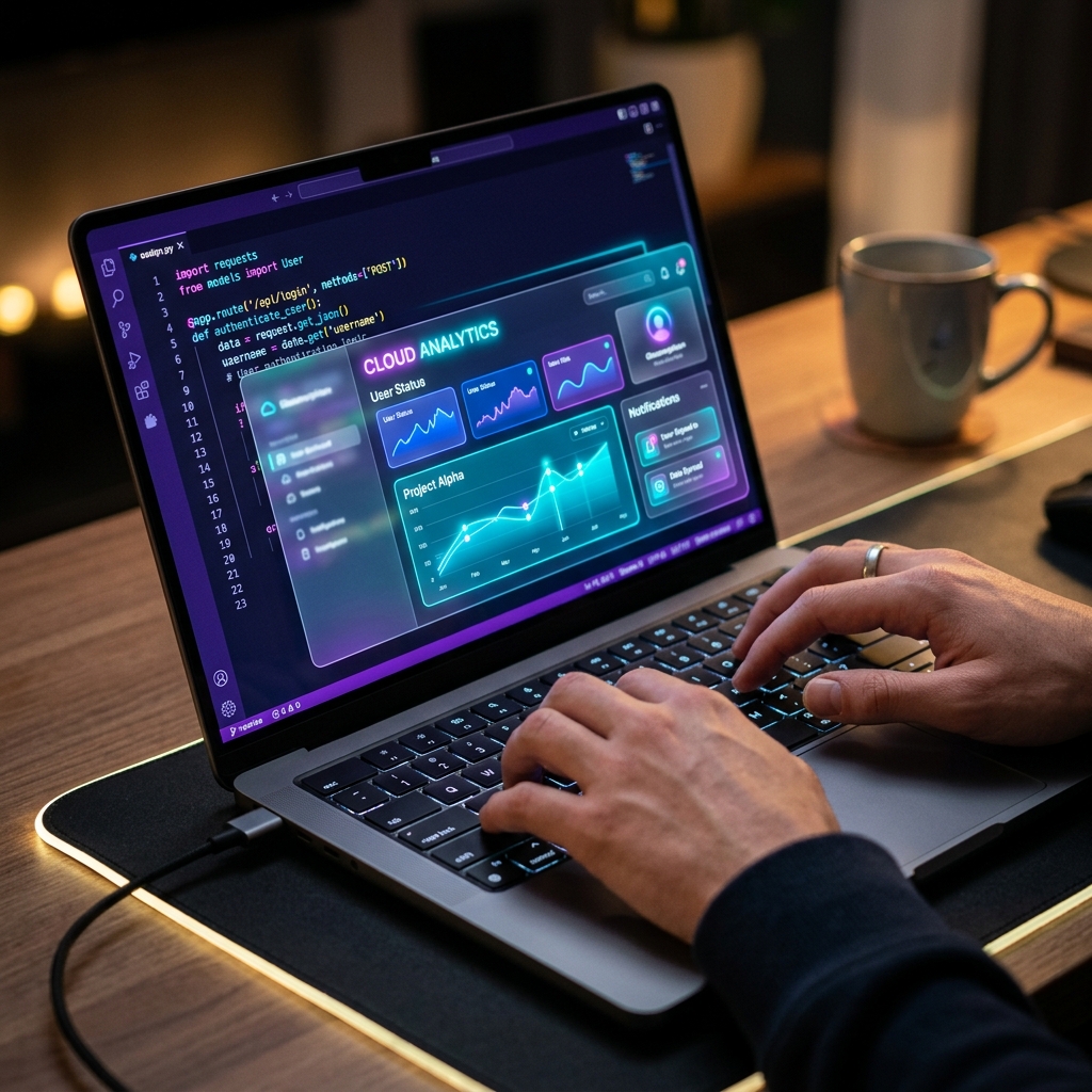 Professional web developer writing clean code by hand