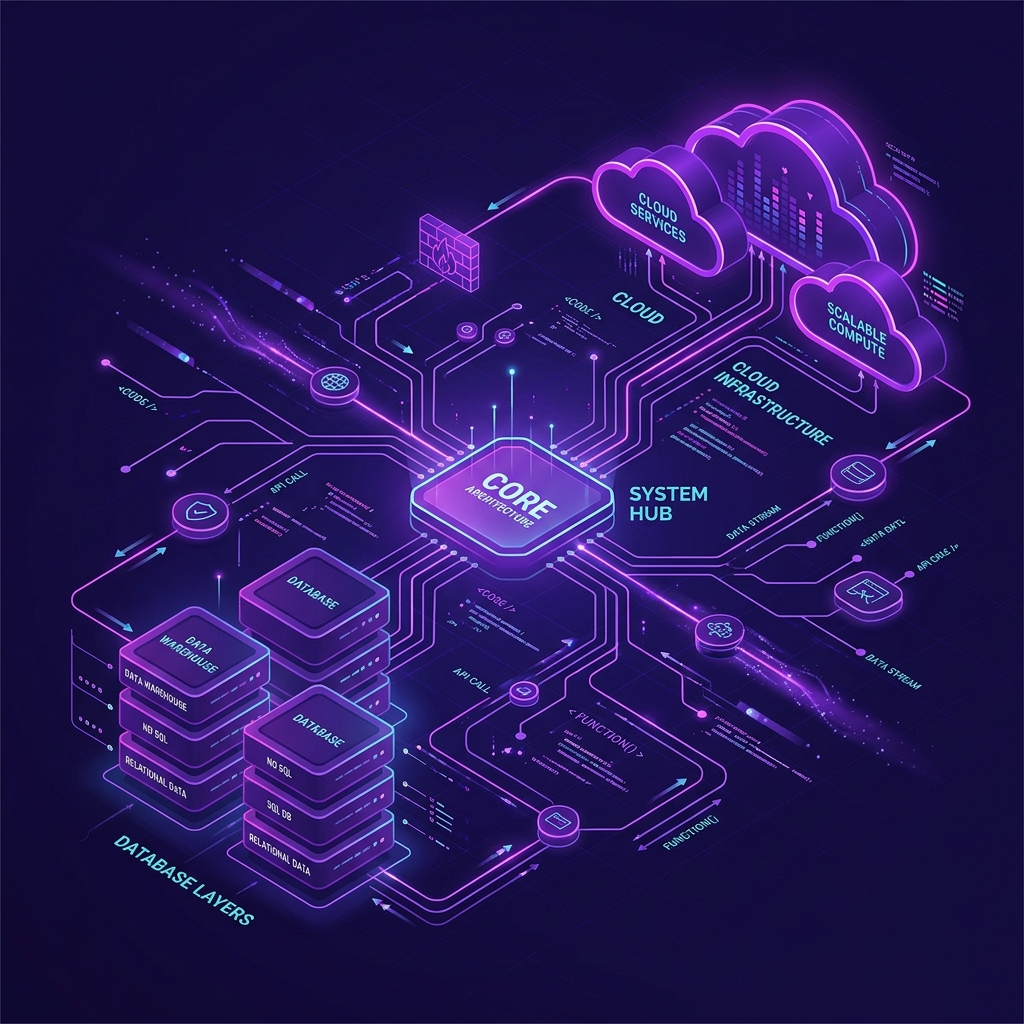 System design connecting website, database, and fast servers